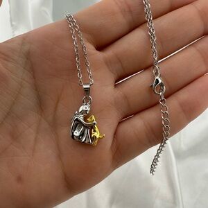 Dog love stailness steel Two-Tone Pendant Necklace adjustable